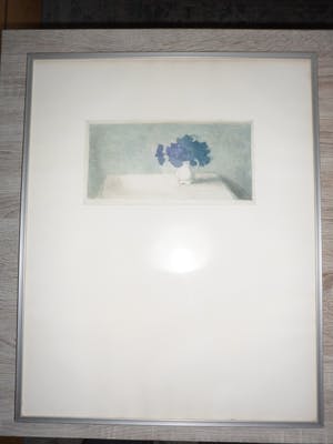 Mart Kempers - Litho, titel, "Vaasje met blauwe bloemen". kopen? Bied vanaf 35!