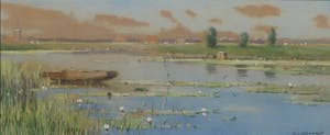 Niet of onleesbaar gesigneerd - Pastel, Landschap - Ingelijst kopen? Bied vanaf 1!