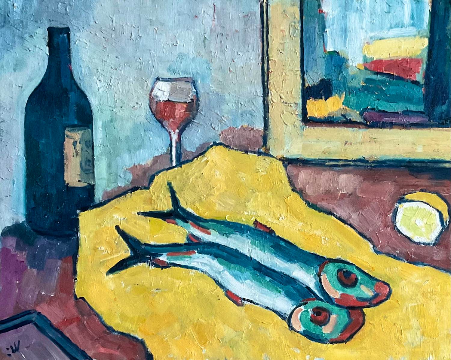 Jan Willem Versteeg - Nature morte aux poissons kopen? Bied vanaf 115!