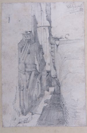 Niet of onleesbaar gesigneerd - Lot, Diverse Tekeningen en Aquarellen van gebouwen en landschappen[9] kopen? Bied vanaf 1!