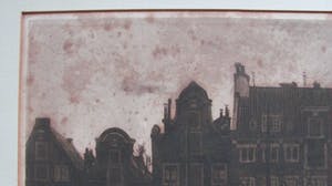 Willem Witsen - ets - Amsterdam - Binnenkant, met wapperende was op de schepen kopen? Bied vanaf 115!