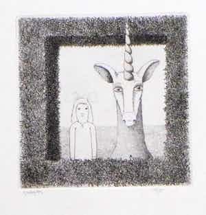 Dolf Zwerver - ets, de Eenhoorn verkocht voor € 95!