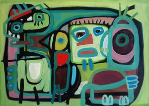 Jasper Banen - Acrylverf op doek , “Maskers” – 2010 kopen? Bied vanaf 275!