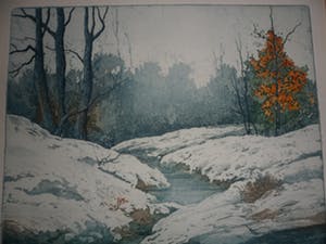William Palluth - Aquatint. Titel,"Winter impressions 1". kopen? Bied vanaf 10!