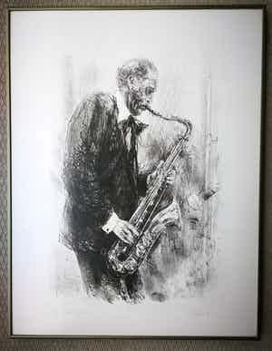 Piet Klaasse - Litho. Dexter Gordon. verkocht voor € 95!
