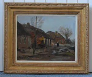 Willem G.F. Jansen - Een dorpsgezicht met een figuur op straat kaufen? Bieten Sie von 550!