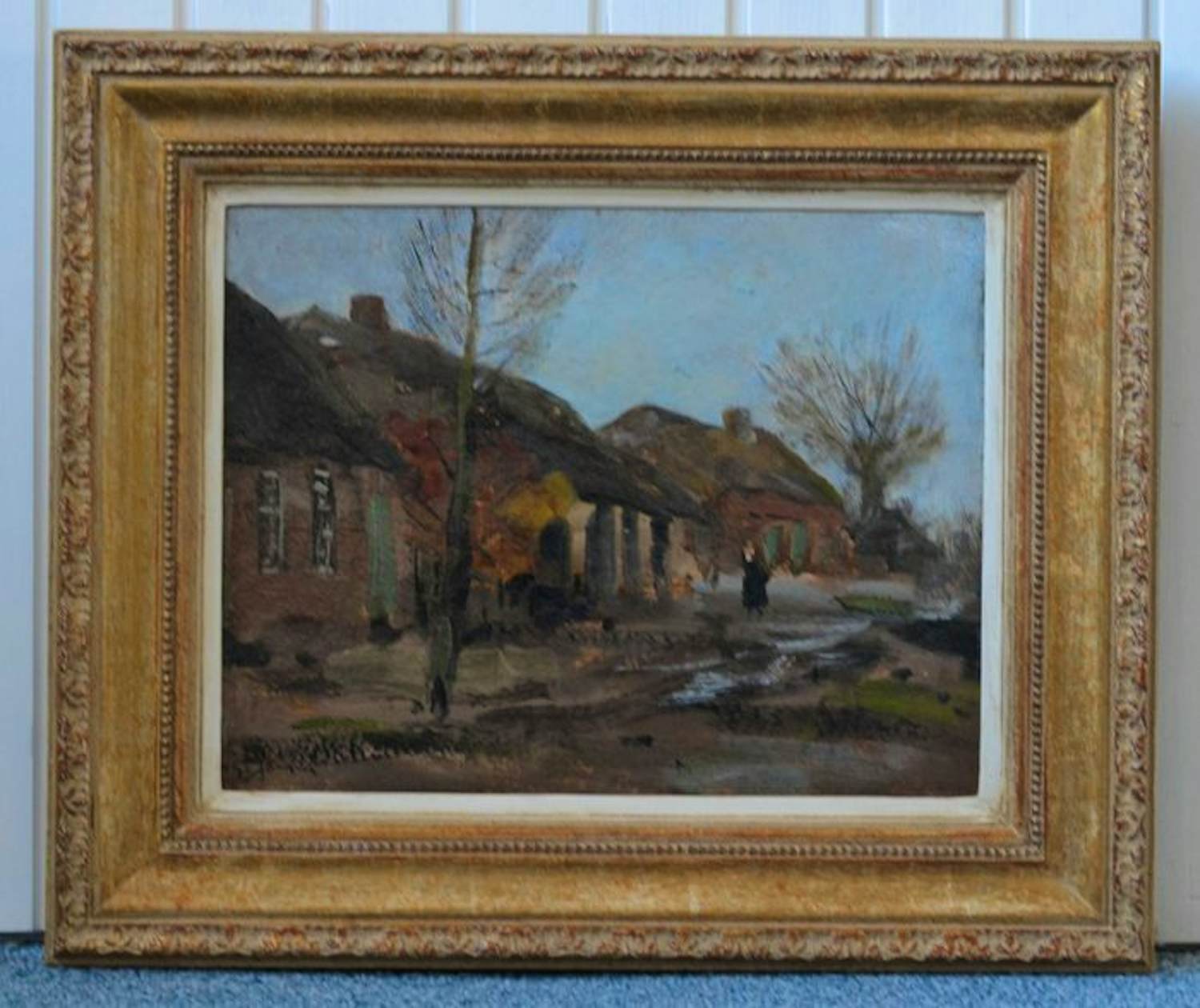 Willem G.F. Jansen - Een dorpsgezicht met een figuur op straat kopen? Bied vanaf 699!