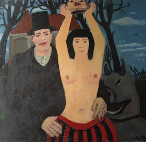 George Degenhart - Olieverf op doek , Carnavalesk – Ingelijst, 132 x 142 cm. – 1967 kopen? Bied vanaf 200!