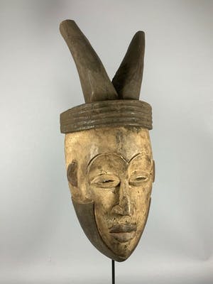 Igbo - 200380 - Tribal Used African IGBO Mask - Nigeria. kopen? Bied vanaf 45!