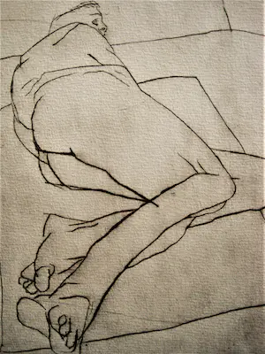 Hans Abbing - Grote en karakteristieke - kleine oplage (3/20) ETS "liggend mannelijk naakt" kopen? Bied vanaf 1!