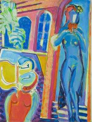 Joe Wols - Acryl op karton, The lovers kopen? Bied vanaf 1!