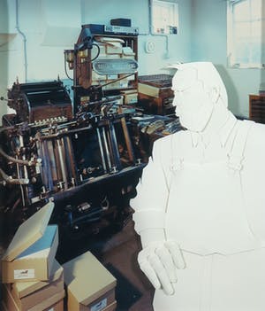 Niet of onleesbaar gesigneerd - Foto en collage, Papierwerker - Ingelijst kopen? Bied vanaf 10!