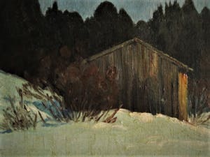 Niet of onleesbaar gesigneerd - omstreeks 1900 geschilderd olieverf "Winters landschap in avondlicht" kopen? Bied vanaf 10!