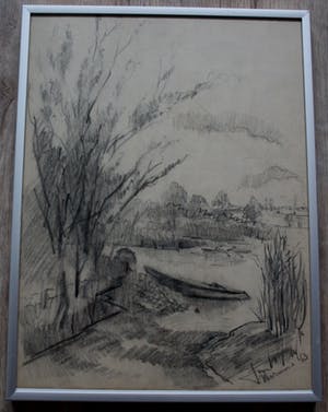 Jacques Mels - Potlood tekening: Warmond - 1943 kopen? Bied vanaf 35!