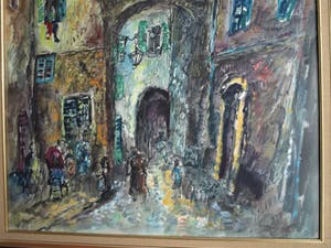 Jan Makkes - Gemengde techniek , GROOT , Stadspoort – ingelijst – 1977 kopen? Bied vanaf 1!