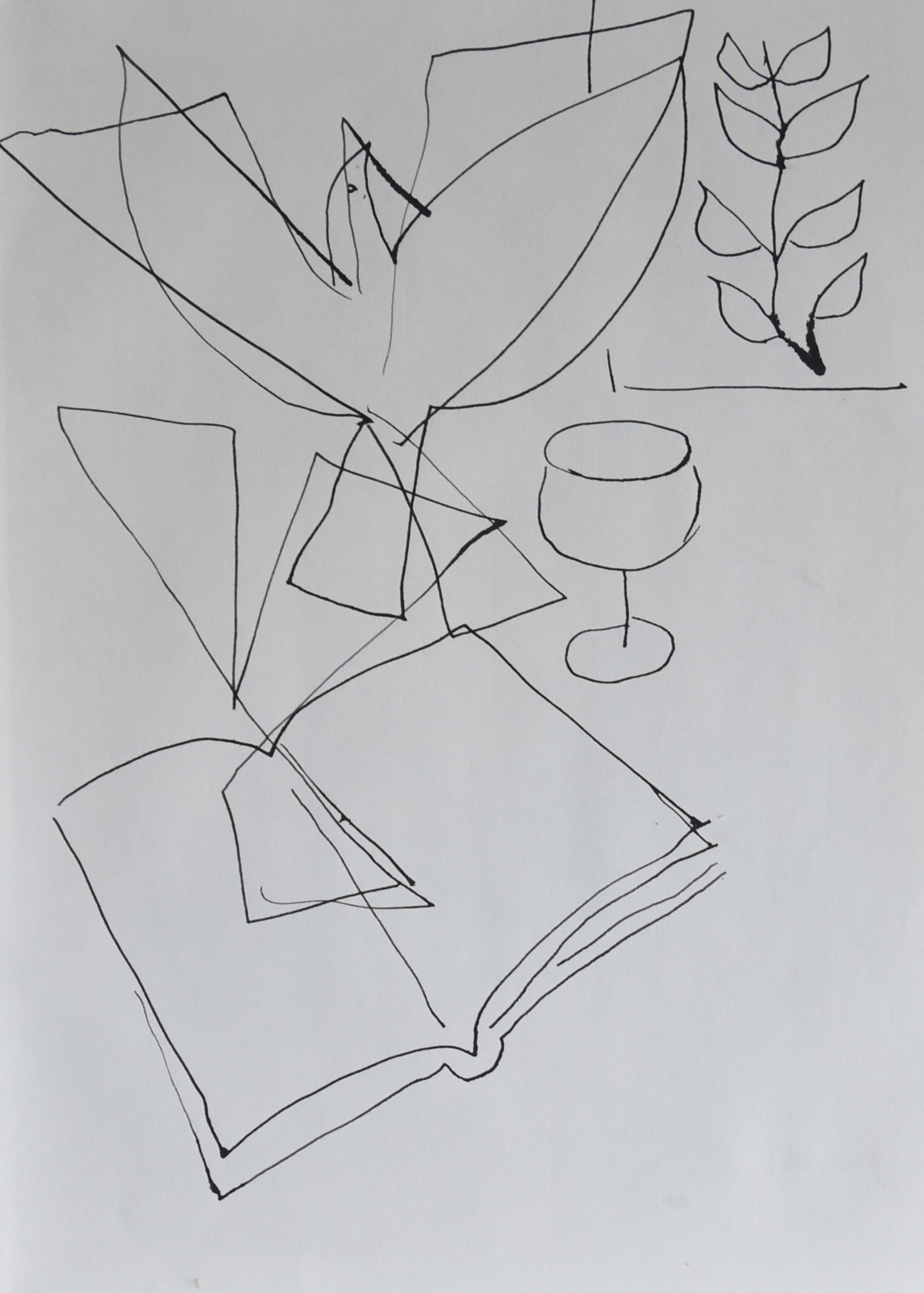 Siep van den Berg - pentekening # VREDESDUIF# 1979, mint verkocht voor € 40!