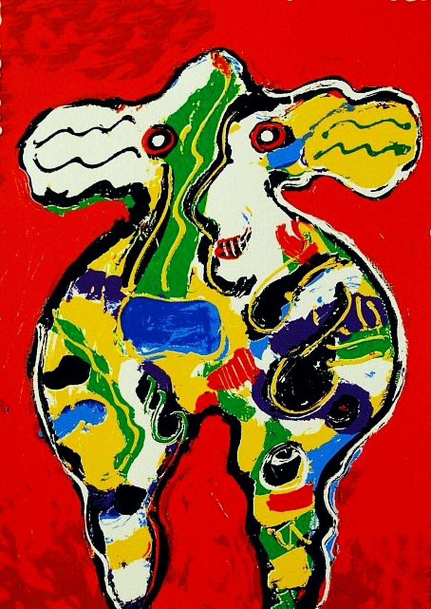 Peter Diem - Kleurenzeefdruk COW RED Handgesigneerd. verkocht voor € 39!