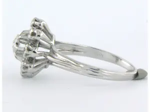 14k witgouden ring met briljant en single cut geslepen diamanten tot. 0,10ct kopen? Bied vanaf 485!