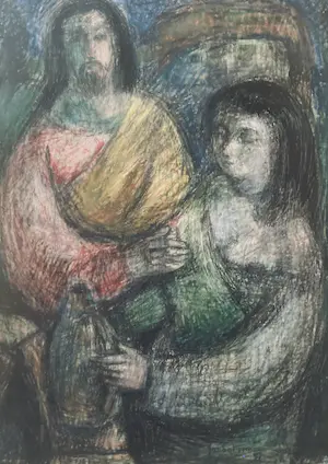 Jan Battermann - Gouache, man en vrouw. kopen? Bied vanaf 100!