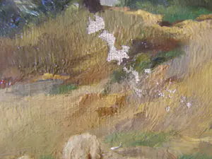 Adrianus Johannes Groenewegen - Koeien, kalf, schapen en boerin in landschap bij waterplasje kopen? Bied vanaf 250!