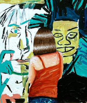 Gerard Boersma - Andy & Jean-Michel (Vrouw genietend van schilderij van Jean-Michel Basquiat) kopen? Bied vanaf 75!