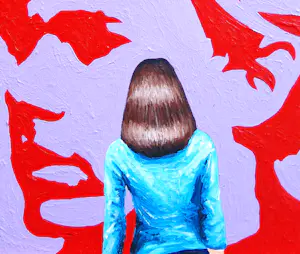 Gerard Boersma - Andy Warhol Self Portrait (Vrouw genietend van schilderij Andy Warhol) kopen? Bied vanaf 125!