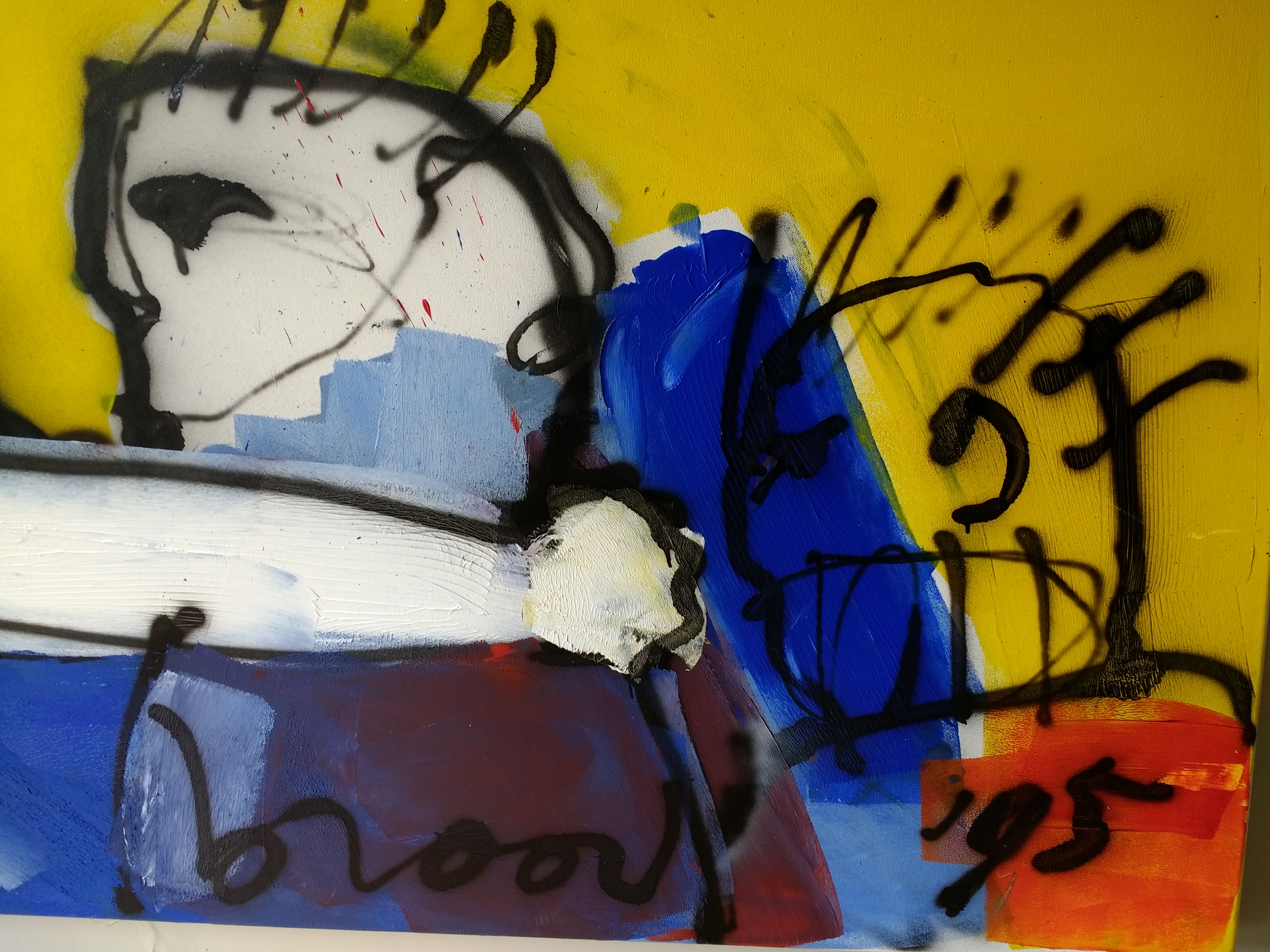 Herman Brood - Zeer groot schilderij 170 x 150 cm , Kook van jou, gesigneerd en gedateerd '95 kopen? Bied vanaf 4500!