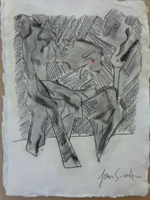 Jan Sierhuis - CUBISTISCHE FIGUREN / ORIGINEEL WERK / 30x21cm / SIG kopen? Bied vanaf 55!