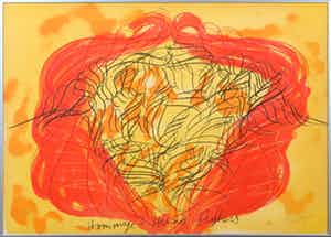 Jean Messagier - Litho, Hommage à Hercule Seghers - Ingelijst verkocht voor € 35!