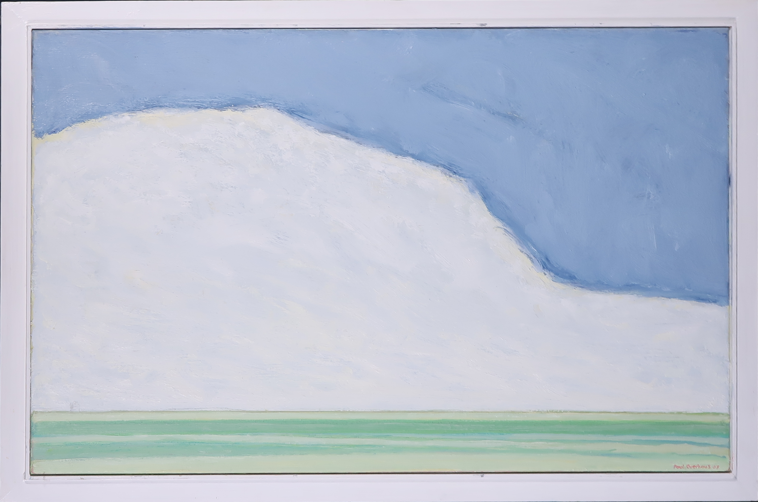 Paul Overhaus - Olieverf op doek, Boven Polder II - Ingelijst verkocht voor € 60!