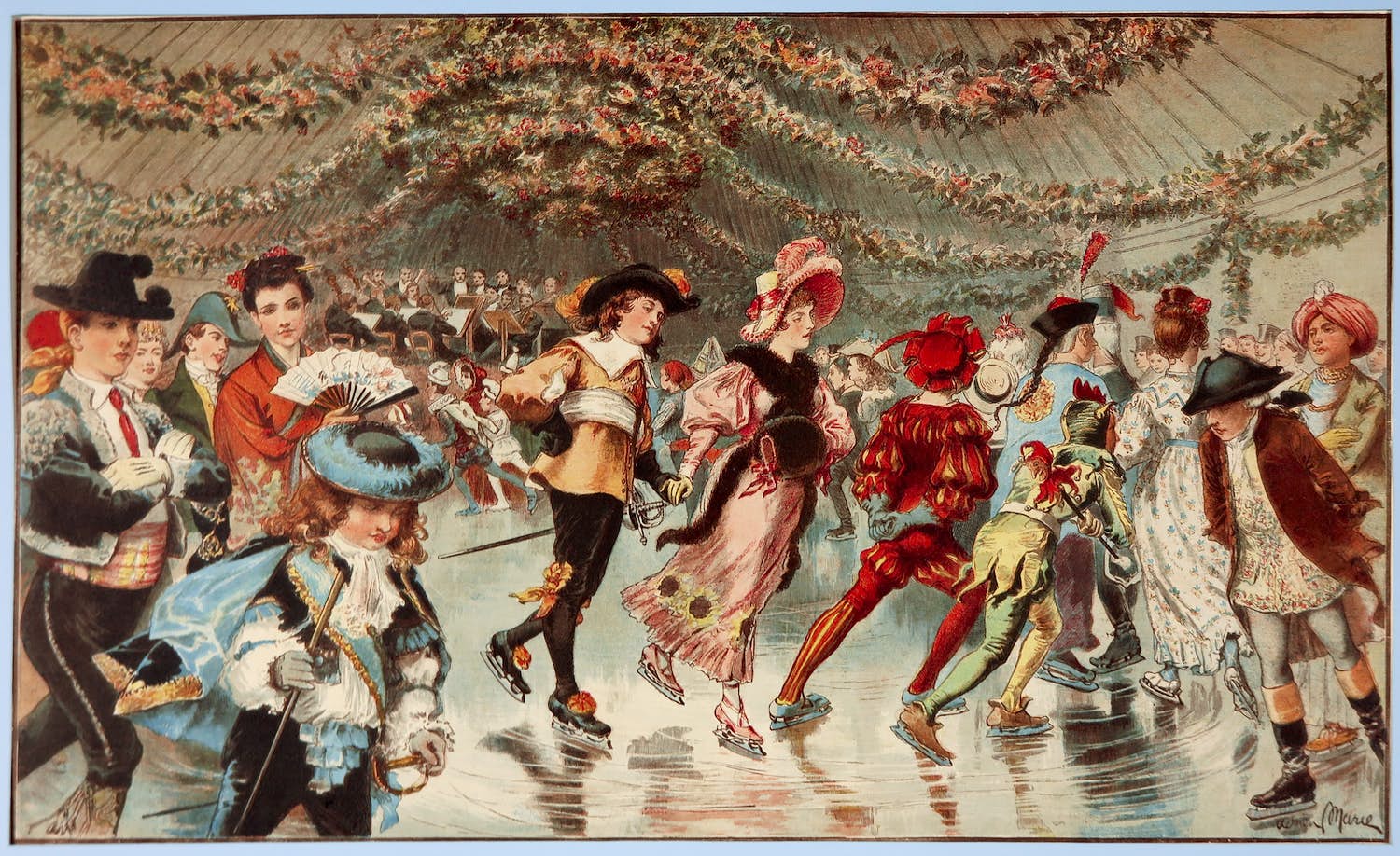 Adrien Emmanuel Marie - Chromolithografie, Christmas in Canada - A Juvenile Skating Ball kopen? Bied vanaf 35!