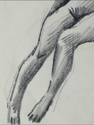 Herman Bieling - Zittend naakt - Potloodtekening kopen? Bied vanaf 1!