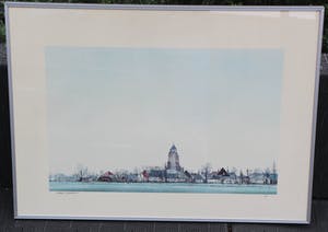 Ciano Siewert - Ingelijste litho: gezicht op Bergambacht kopen? Bied vanaf 49!