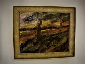 Niet of onleesbaar gesigneerd - Omstreeks 1920 expressionistisch olieverf "Herfst landschap" L. Weissberg kopen? Bied vanaf 1!