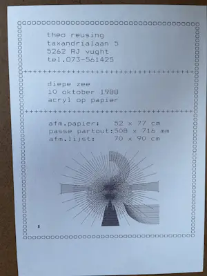 Theo Reusing - Diepe zee kopen? Bied vanaf 1!