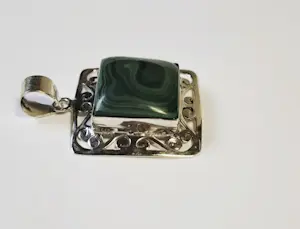 Nieuwe zilveren hanger met malachiet kopen? Bied vanaf 60!