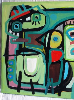 Jasper Banen - Acrylverf op doek , “Maskers” – 2010 kopen? Bied vanaf 275!