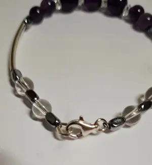 Nieuwe zilveren armband met Amethist edelsteen en bergkristal kopen? Bied vanaf 70!