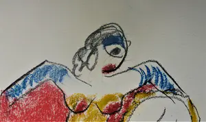 Anton Heyboer - Vrolijke kleurige danseres die in spiegel kijkt kopen? Bied vanaf 250!