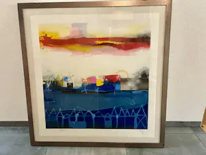 Theo Koster - Zeefdruk op geschept papier Nr. 85 - Paysage I - Ingelijst (Groot) kopen? Bied vanaf 70!