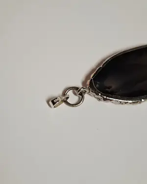 Nieuwe zilveren hanger met zwarte Agaat kopen? Bied vanaf 45!