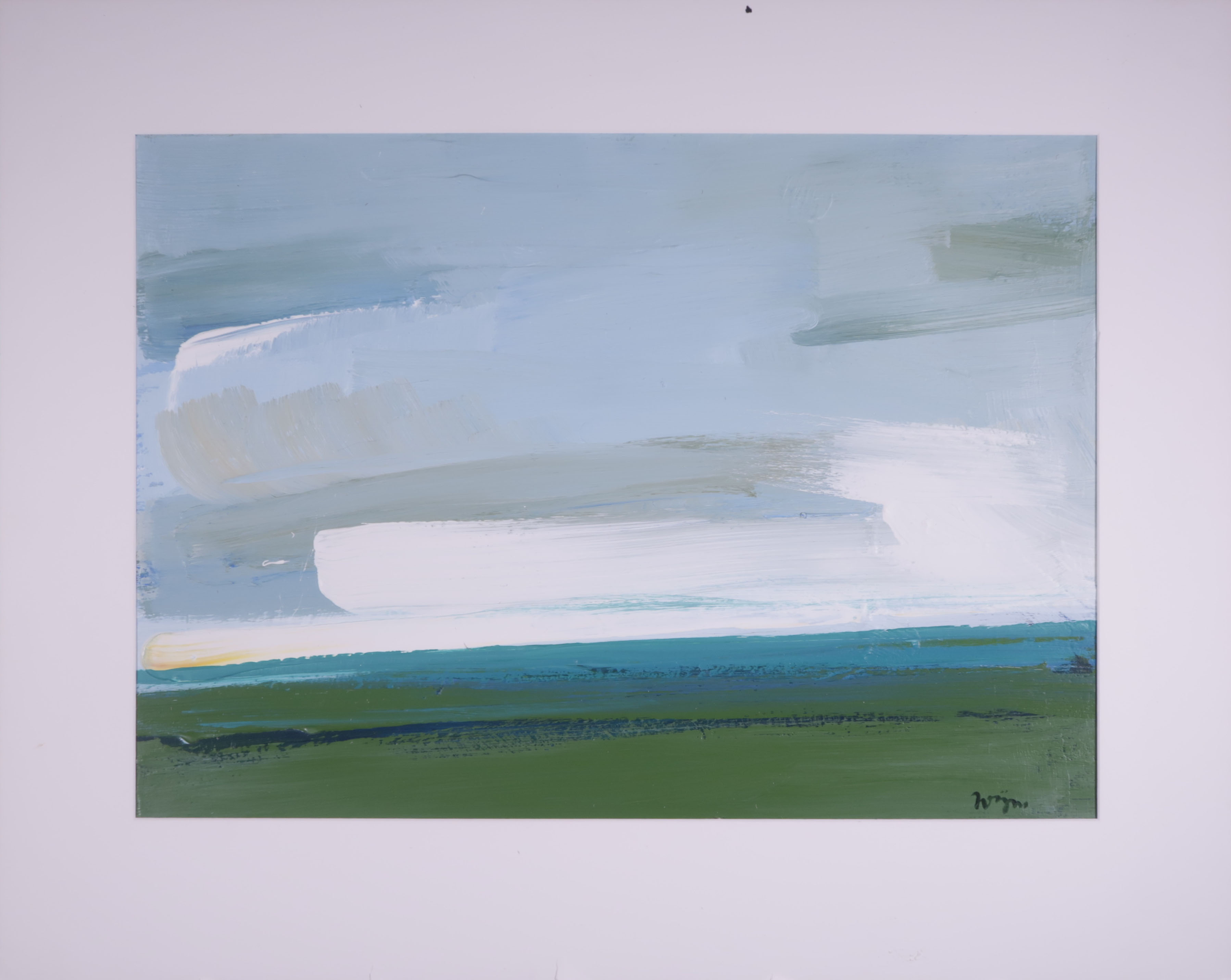 Wijm Bos - Acryl op karton, Zonder titel verkocht voor € 80!