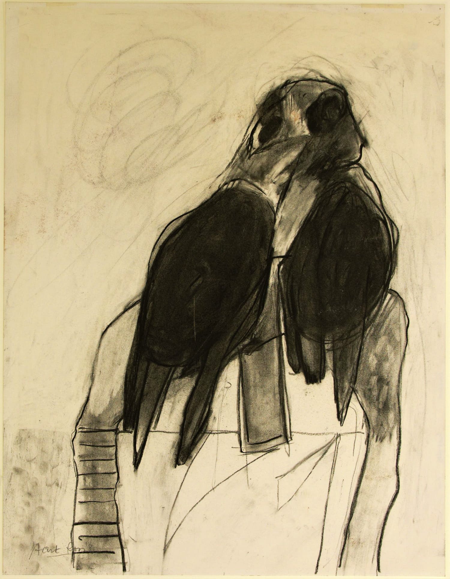 Aart Roos - houtskool tekening - 'Blackbird' - 259B verkocht voor € 1!