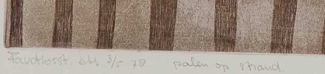 Frits Anton van der Horst - Palen op het strand - Ets op papier - BKR Kerkwijze kopen? Bied vanaf 10!