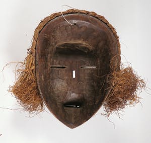 Dan - Hout met plantenresten en nagels, Vrouwelijk masker kopen? Bied vanaf 1!