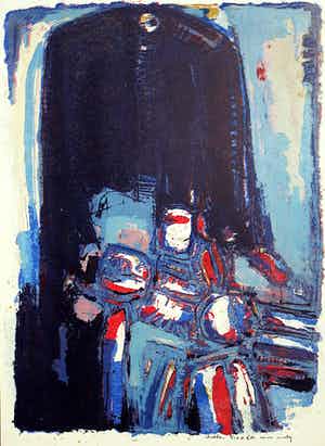 Wim Motz - Compositie, litho verkocht voor € 35!