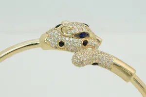 11 - Mooi gedetailleerde 18 karaats geel-gouden panter armband - gekeurd kopen? Bied vanaf 590!