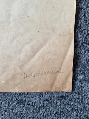 Theo Goedvriend - prachtige, omstreeks 1930 gemaakte gemengde techniek "laatste sneeuw" kopen? Bied vanaf 60!