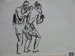 Herman Bieling - Drie bokstekeningen - Potlood/inkt penseel kopen? Bied vanaf 45!