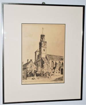 Hendrikus Roodenburg - Nicolaïkerk Utrecht - ets uit 1954 - genummerd 34 kopen? Bied vanaf 50!